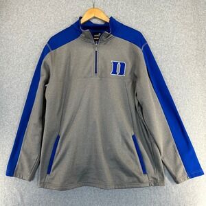 GEN2 Duke Blue Devils Gray Blue‎ 1/4 Zip Pullover Sweatshirt Mens Size Large